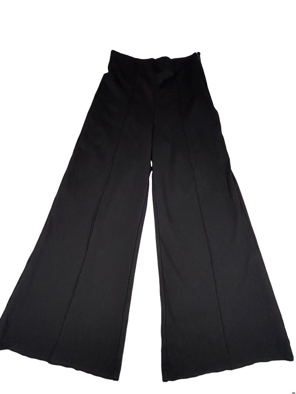 Quince Ultra-Stretch Ponte Wide Leg Pants black front seam Women’s Size M